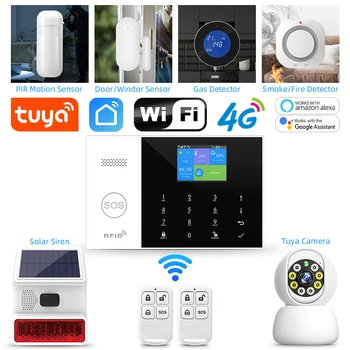 Wireless Home Alarm System Phone 4G Wifi Tuya Smart Home Child Safety protection Anti-theft Camera automation Residential alarm