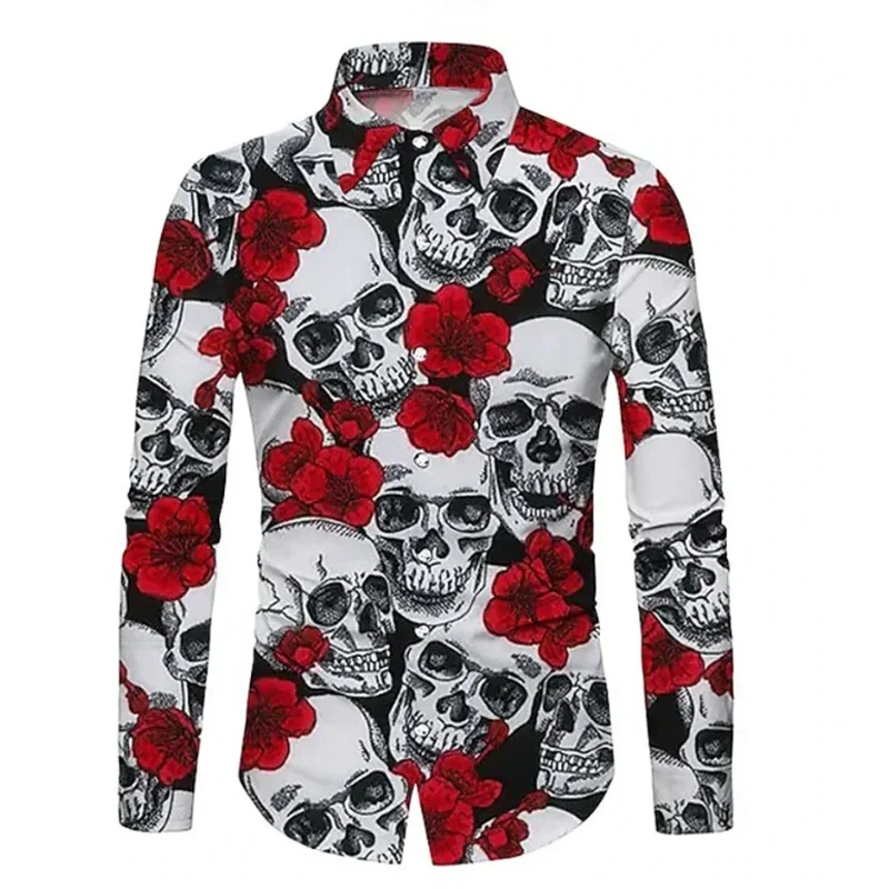 Heren Overhemd Patroon Shirt Met Knoop Print Kleding Met Lange Mouwen Voor Dagelijkse Uitjes V-Hals Modeontwerper Casual En Ademend