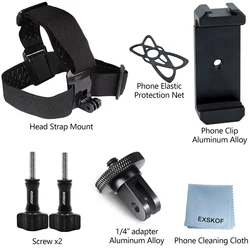 Ultimate 7 - in - 1 Action Camera Accessory Kit with Adjustable Mounts and Straps - Head Strap Kit