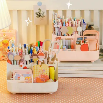 Cute Vertical Pen Organizer Desk Organizer Pen Holder Stationery Storage Tray Bins for Organization Closet Fabric Storage Bags 1