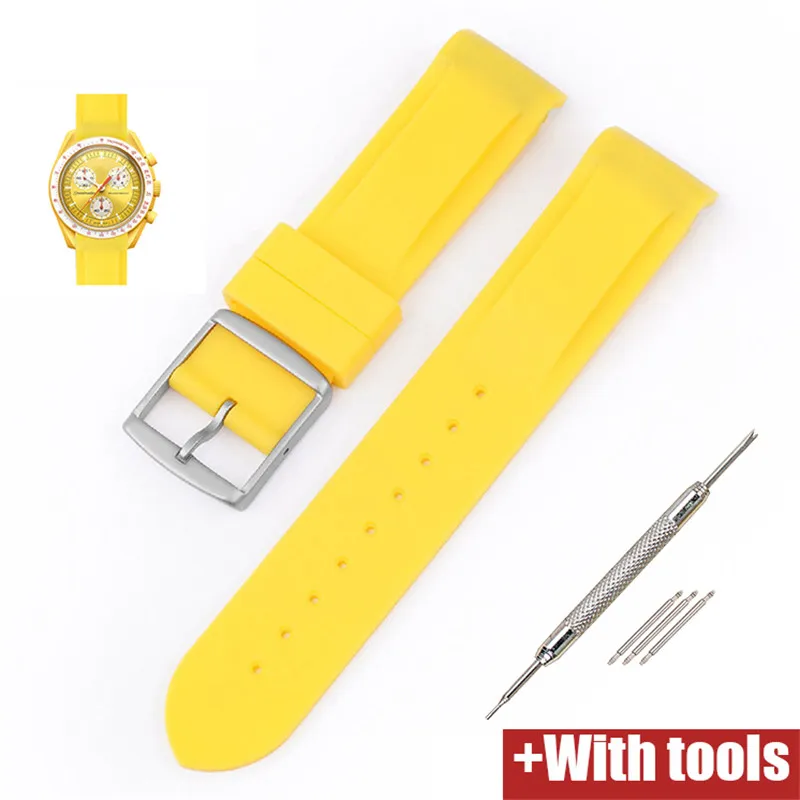 Premium 20mm Curved Rubber Strap - Waterproof Sports Watch Band