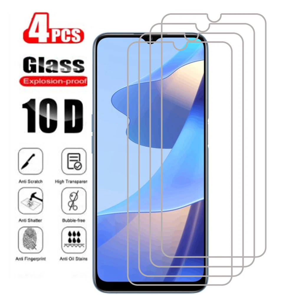 

4Pcs Tempered Glass For OPPO A77 A77S A52 A53 A53S A55 A72 A73 A92 A92S A95 A94 A96 5G Screen Protector Protective Film