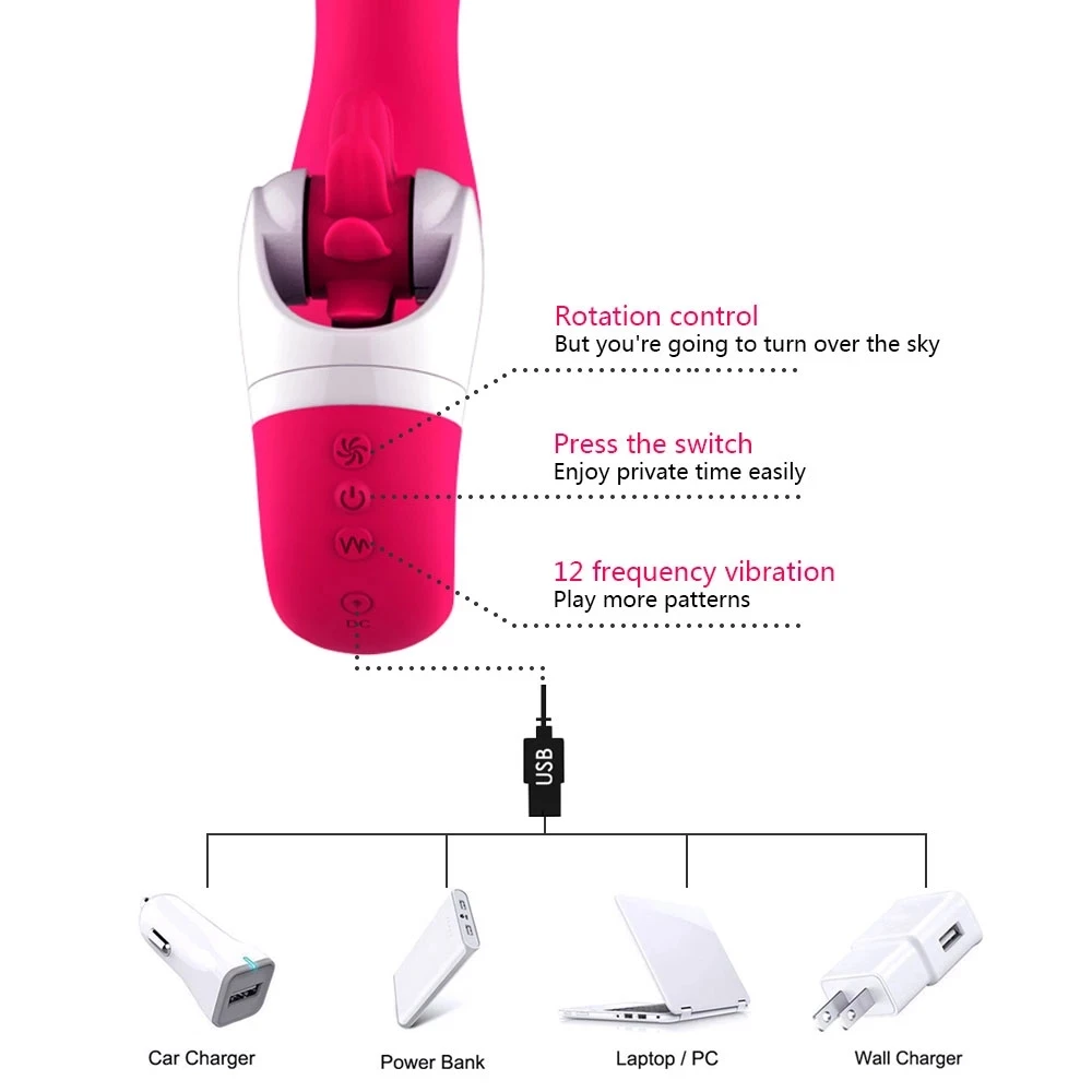 Female Rotation Vibrator Tongue Licking Vibrating Wand G Spot Massage Clit Stimulator Mastu_voghion.com