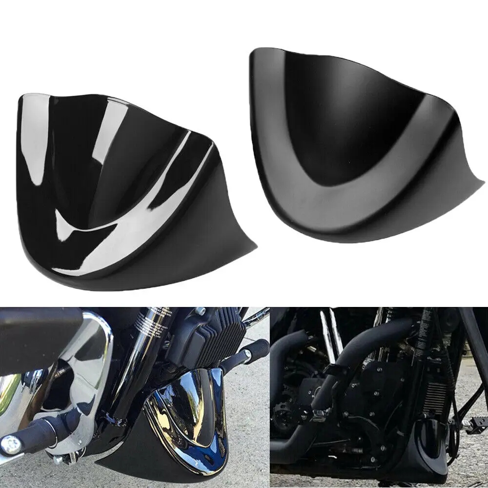 Moto Gloss/Matte Black Inferiore Anteriore Mento Spoiler Air Dam Carenatura Cover Per Modelli Harley Dyna Fat Bob 2006-2018