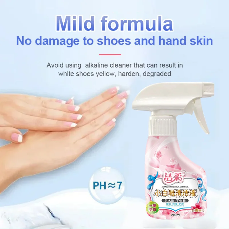 White Shoe Cleaner No Wash Decontamination Shoe Shine Special Cleaning Sneaker Cleaner Remove Yellow Spray Foam
