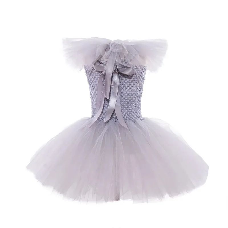 Halloween Girls Pennywise Tutu Dress Kids Cosplay Scary Gray Clown Costume Girl Carnival Party Dress Up Clothing