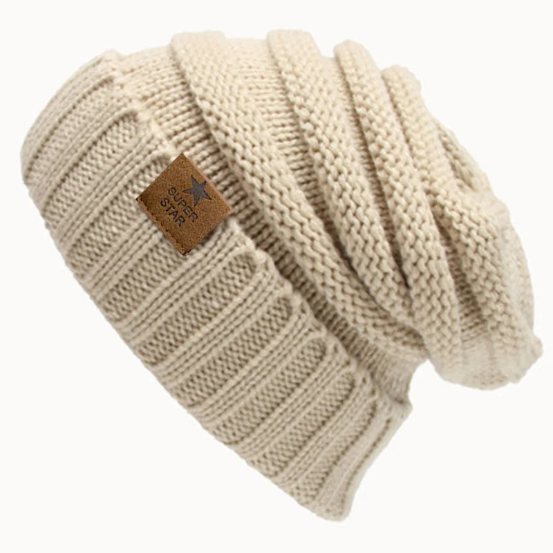 Merk superster caps dame warme winter voor dames meisjes gebreide muts dikke dames Skullies mutsen_voghion.com