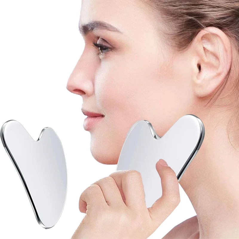 Stainless Steel Guasha Scraping Massage Scraper Face Massager Tightening Cooling Gua Sha Eye Face Board SPA Body Massage Tool