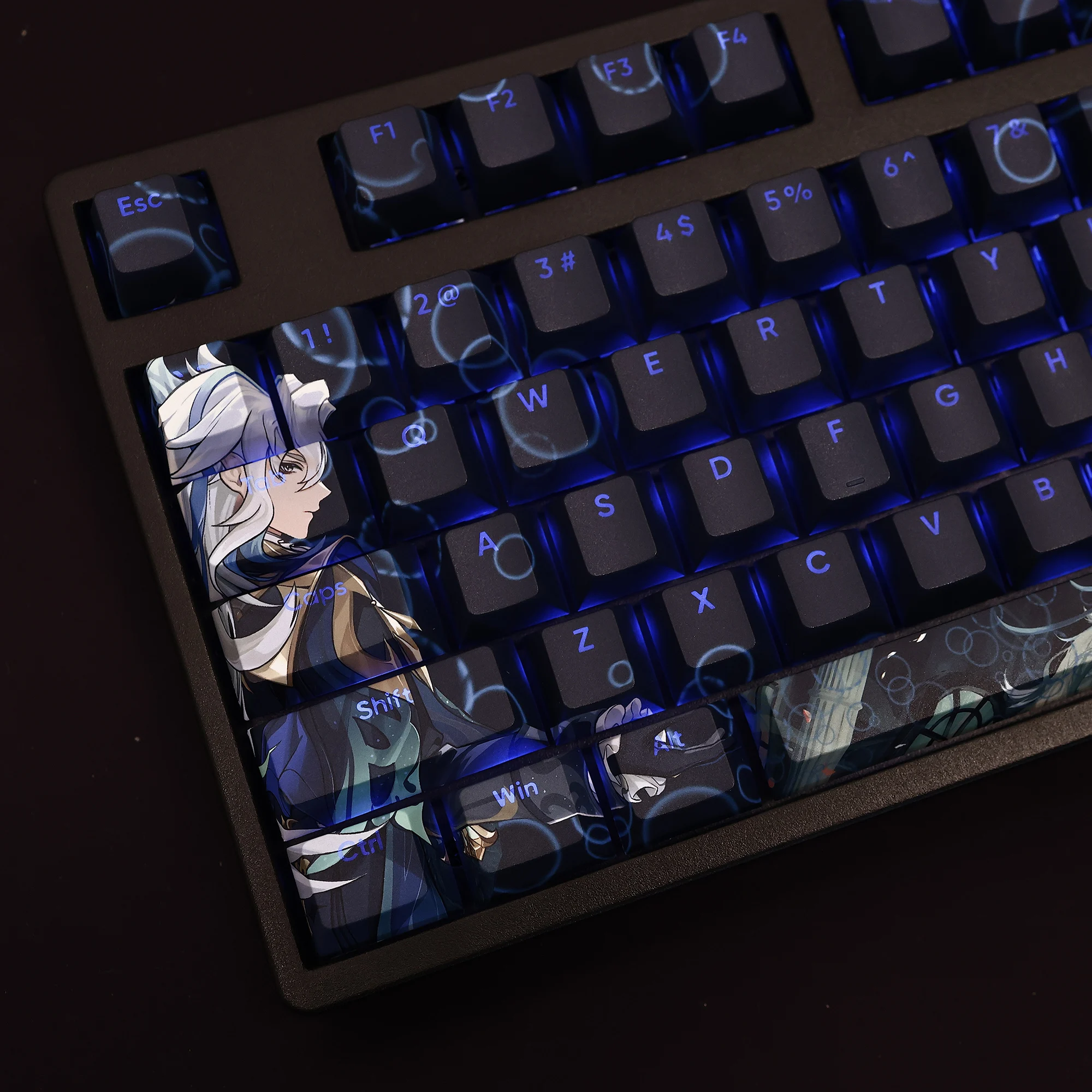 Neuvillette-teclado Mecânico Impacto Genshin 108 Key Cap Pbt Dye Luz Sublimação Transmitindo Cherry Switch Cross Cover - Imagem 3