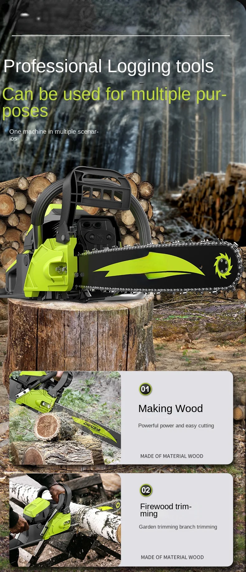 Description Picture 5 of itemOriginal Four-Stroke Chain Saw Gasoline Chainsaw Wood Cutting Saw Small Household Chain Cutting Saw Wood Tree Artifact
