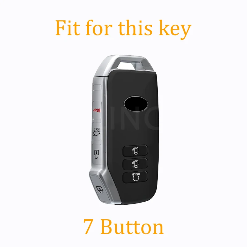 Ontto Luminous Car Key Cover Fit For Kia Ceed Soul Forte Telluride K5 Seltos NIRO Sportage NQ5 Sorento Optima Metal Smart Shell Case Key Holder Keyring Keychain Styling Accessories 3 Buttons Black