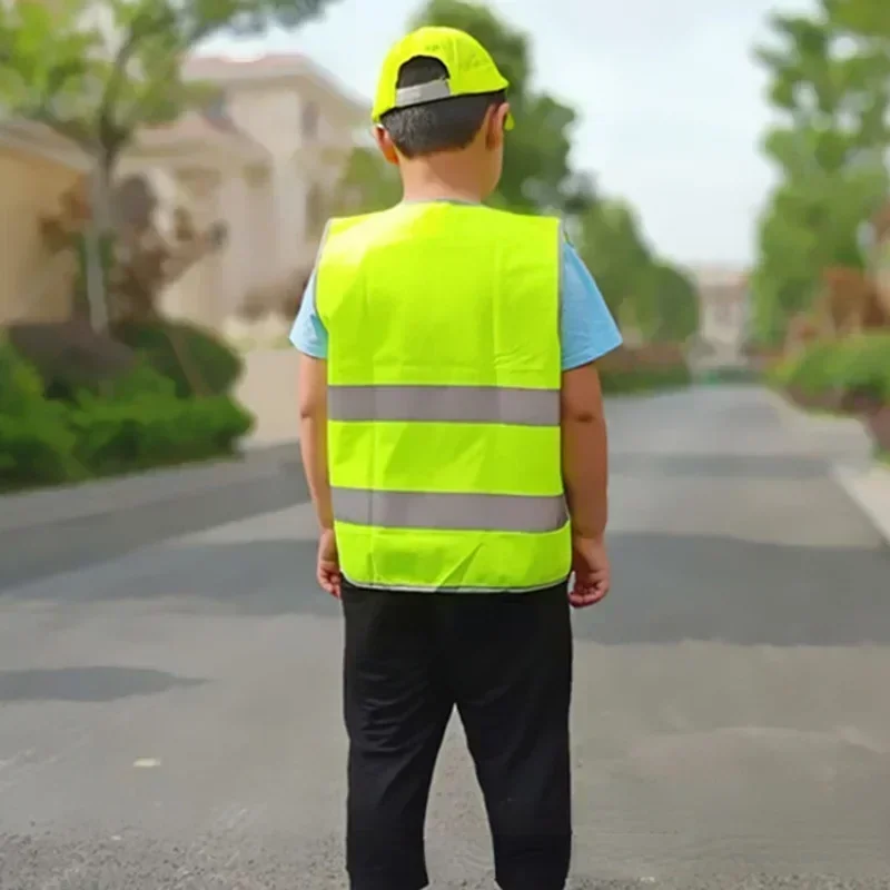 Children's High Visibility Reflective Safety Apron - Bright Yellow