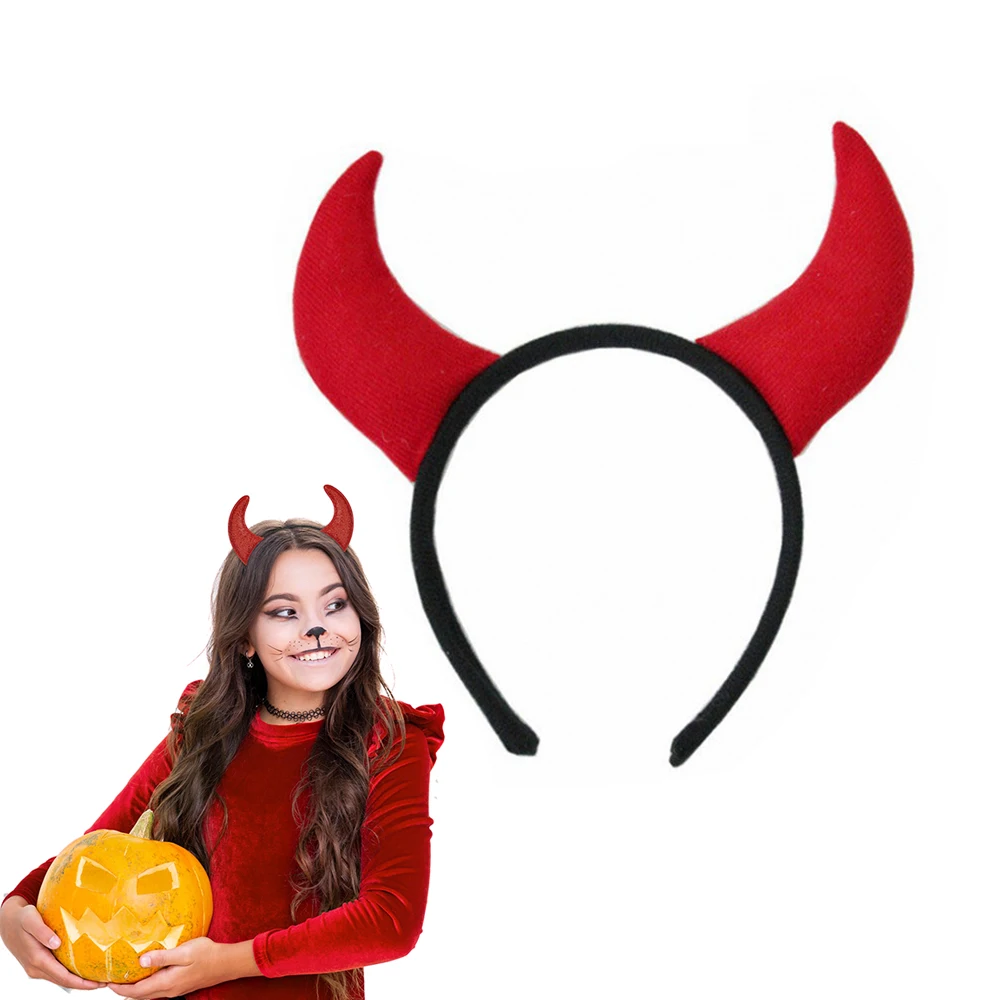 Accesorio Halloween Carnaval Rojo Negro Diadema Cuernos Diablo Rojo/Negro | Disfraz Halloween Y Carnaval | Para Mujeres Y Niñas Disfraz Demonio Diablesa