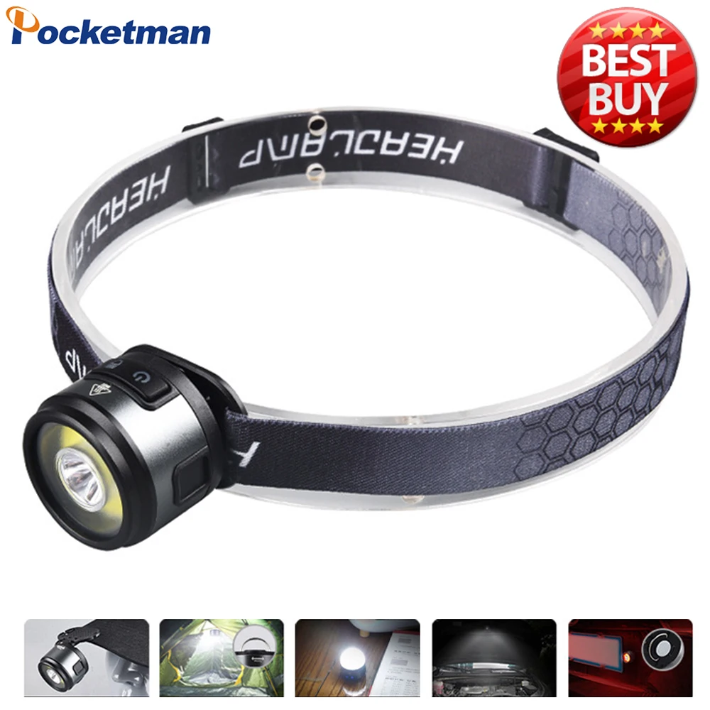 

Multifunctional Type-C Rechargeable LED Headlamp Hat Clip Light Waterproof Headlight Tent Light Work Light with Magnet