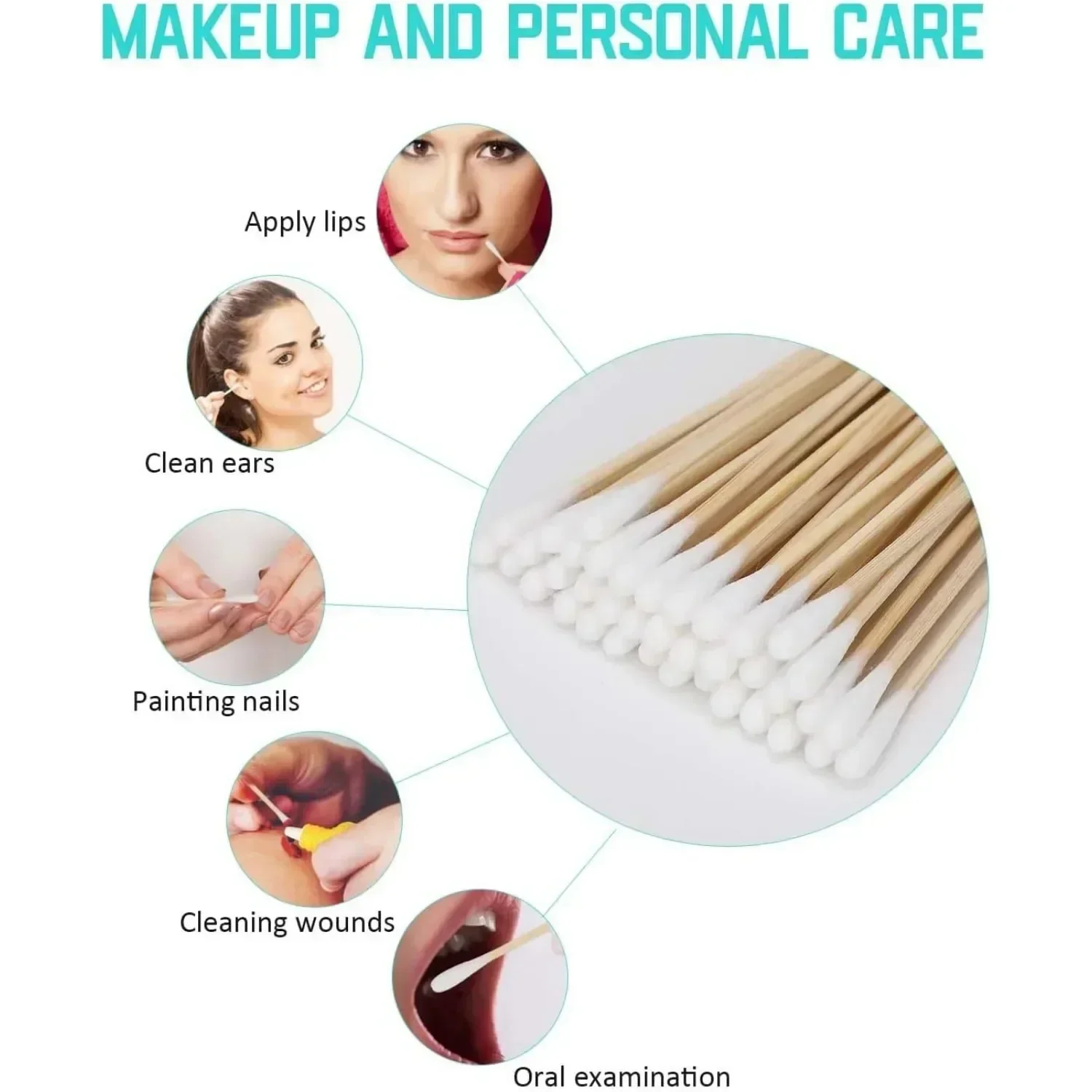 Long Q Tips for TATTOO Cleaning 400pcs 6 Inch Bamboo Qtips Cotton Swabs Precision Swabs for Makeup Ears and Gun Cleaning CDY