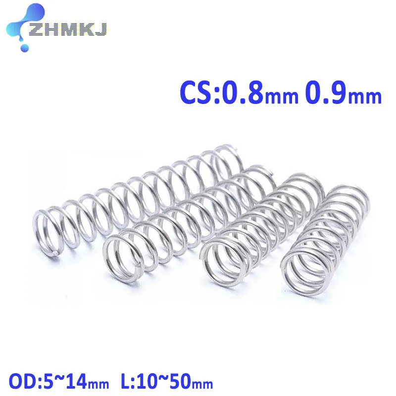 

304 Stainless Steel Compression Wire Diameter 0.8mm 0.9mm Outside Diameter 5mm~14mm Spring Return Spring Steel Length 10mm~50mm