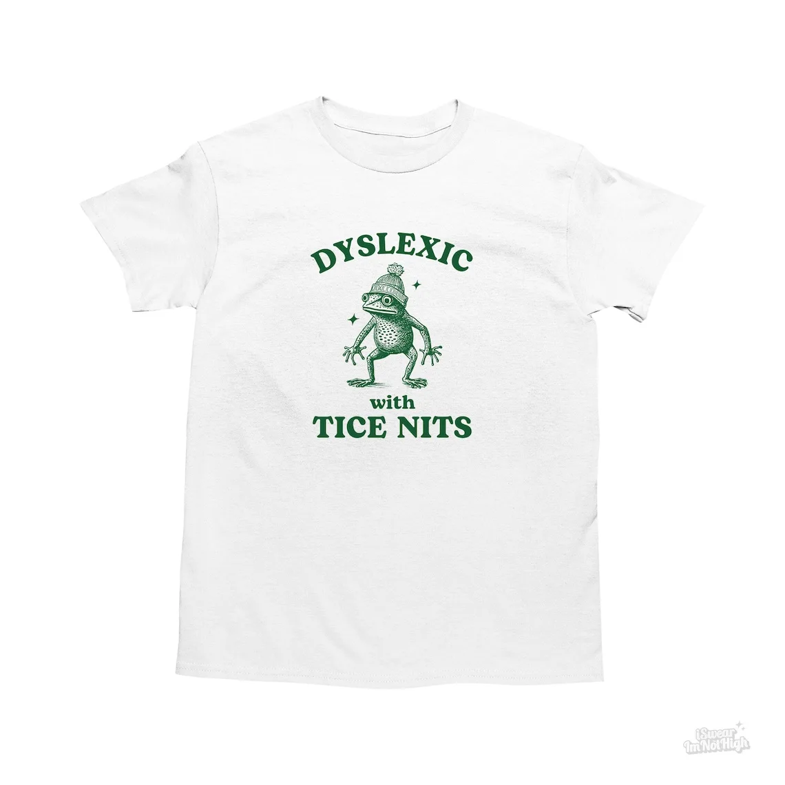 

Dyslexic With Tice Nits Funny Dyslexia Shirt Frog Tops Dumb Y2k Stupid Vintage Sarcastic Cartoon Tee Silly Meme Shirt