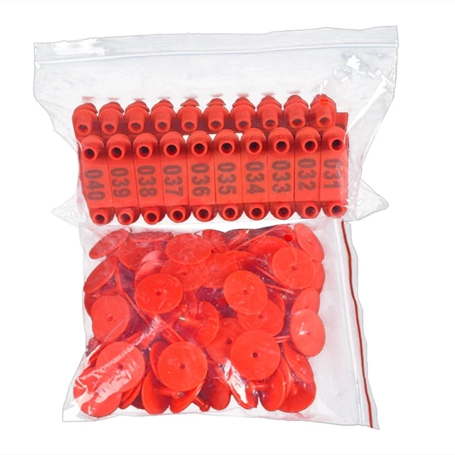 100 PCS Anti_Shedding with Number Cattle Sheep Ear Label Veterinary Ear Tags 5