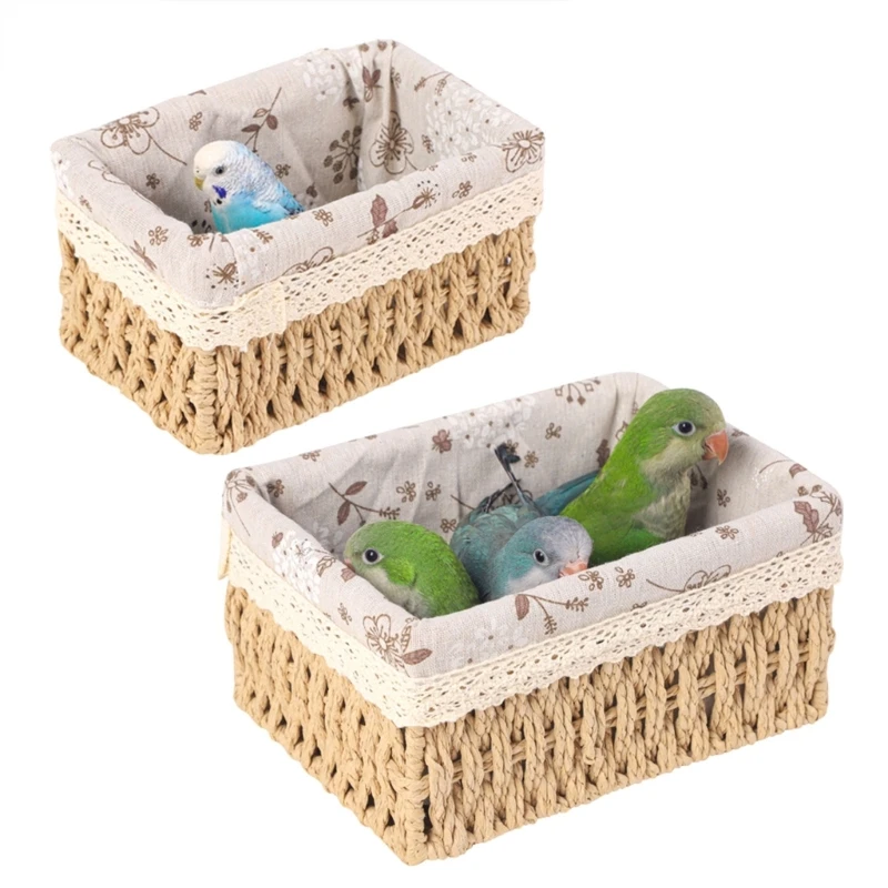 

HandWoven Grass Hammocks Bed Small Bird Nest House for Cockatiel Birdcages Nest New Dropship