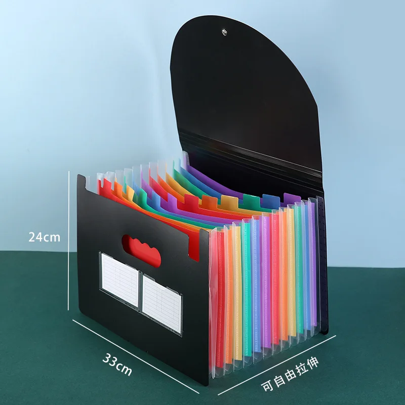 A5 PP compartment multi-layer folder, three sided sealing rope, organ bag, office archive bag, PP archive bag, new
