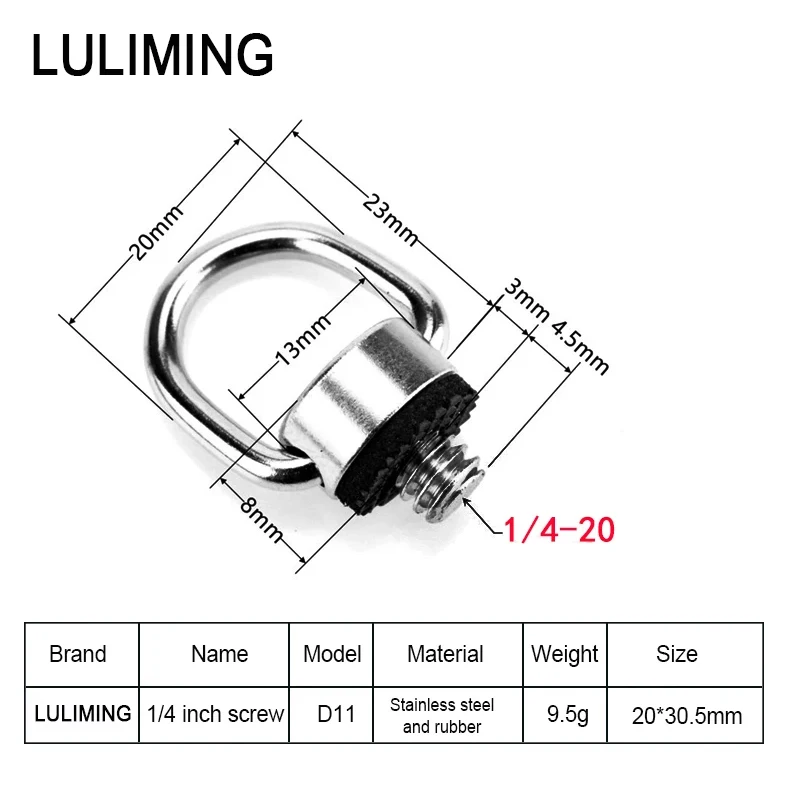 1/4 SLR Camera Shoulder Strap Screw Stainless Steel Quick Release Plate Ballhead Adapter 1/4 inch C-ring Photography Accessories camera shoulder strap