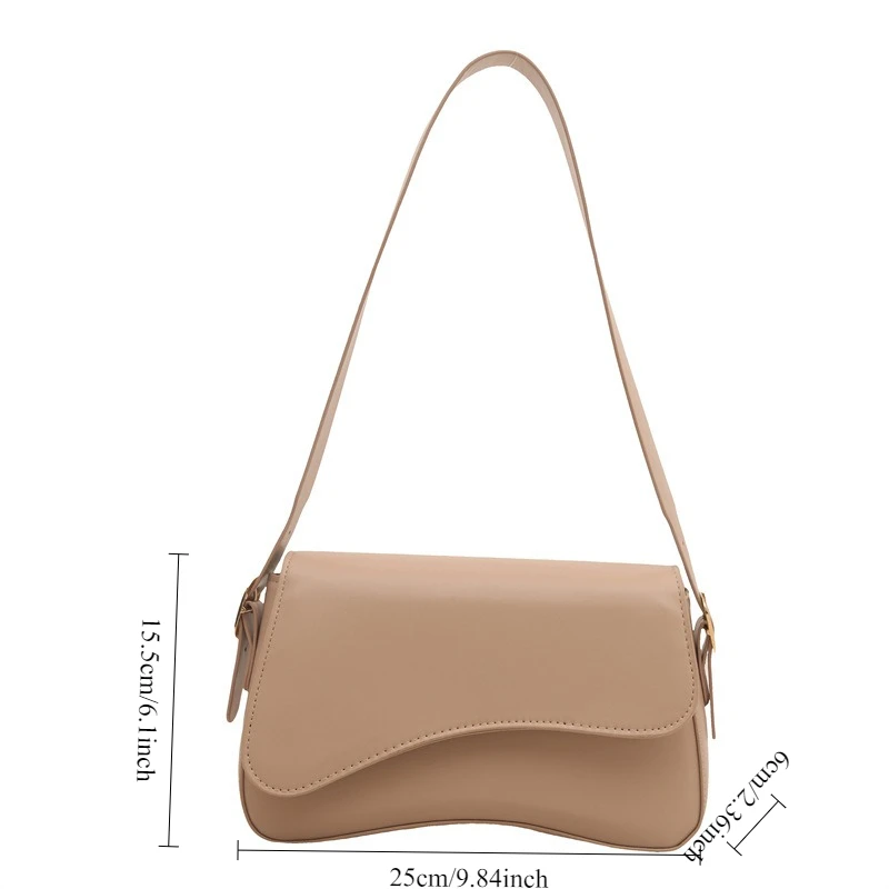 Borsa sotto le ascelle da donna, tinta unita 2025 Borsa a tracolla singola dal nuovo design alla moda, borse quadrate piccole con temperamento - immagine 6