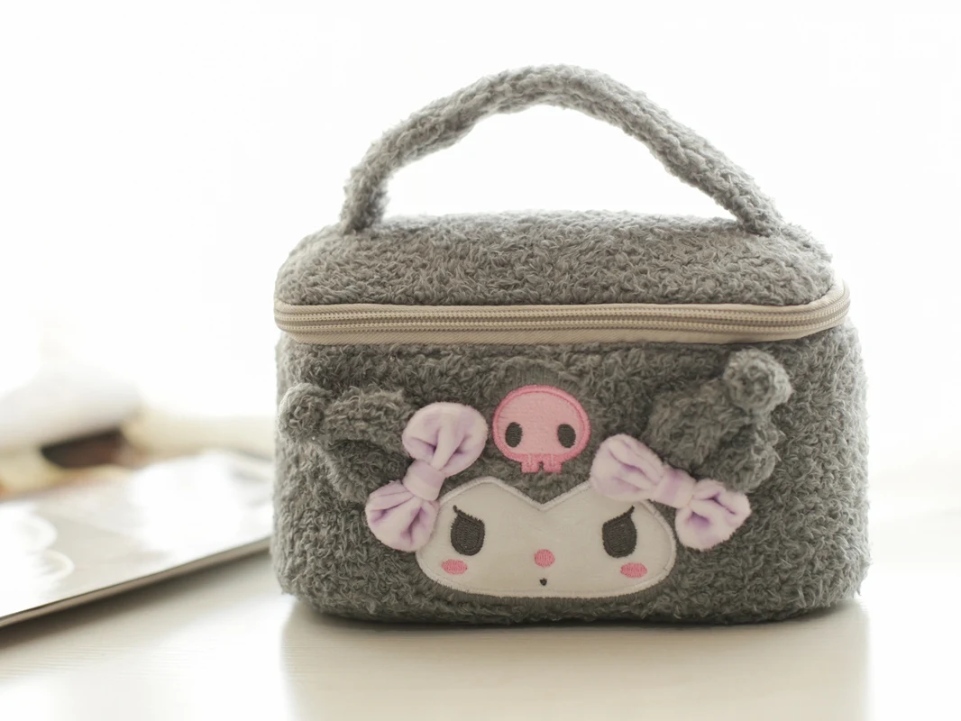 

Cartoon Cute Kuromi Little Devil My Melody Kirby Sanrio Plush Cosmetic Bag Large-capacity Storage Bag Portable Travel Organizer
