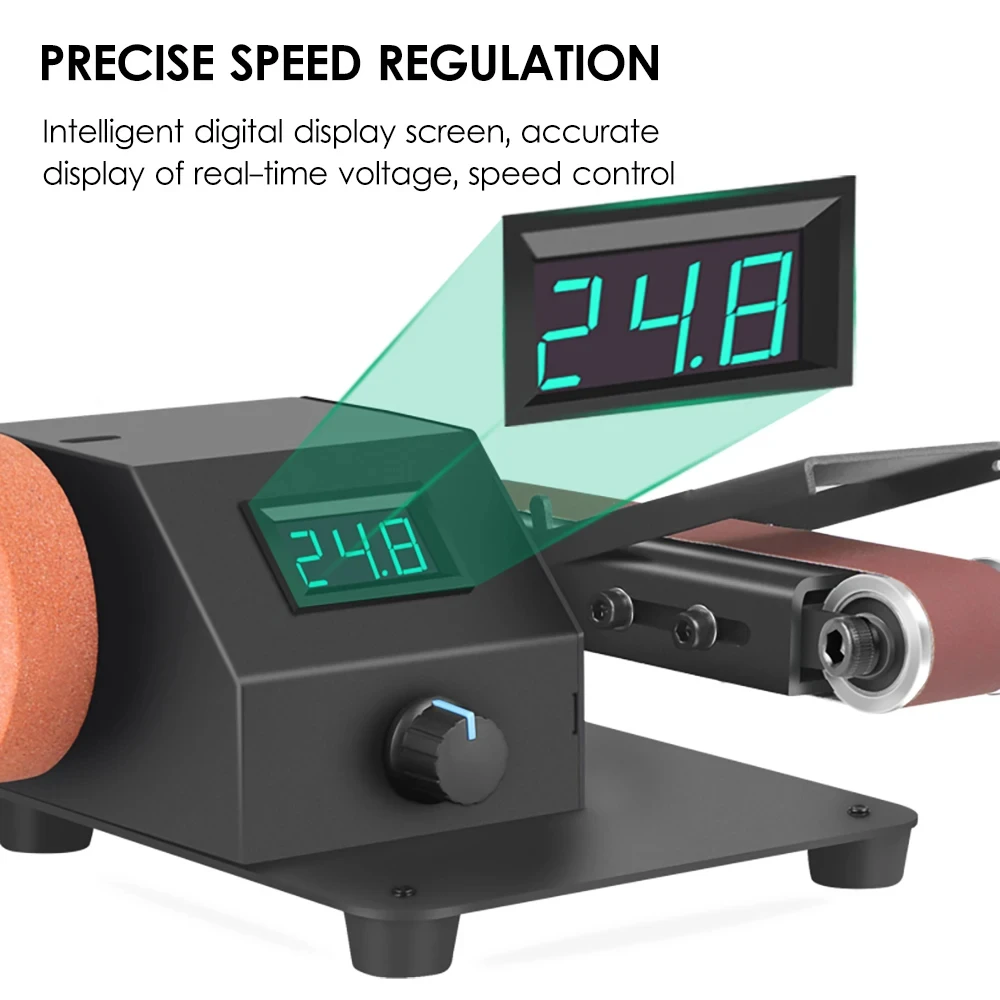 350W Vertical & Horizontal Mini Belt Sander Electric Sanding for Polishing Wood Small Angle Grinder with 10 Sanding Belt