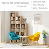 Small Narrow Corner Bookcase -Tall Gap Freestanding Storage Cabinet, 8 Lattices Open Shelves Tower Rack, Cubes Bookshelf 3
