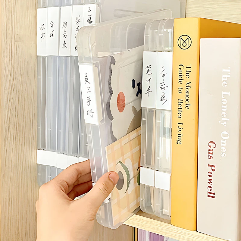 투명 더블 클립 아카이브 데이터 박스, 방수 방진 문서, 휴대용 보관함, A4 데스크탑 파일 정리함, 1PC