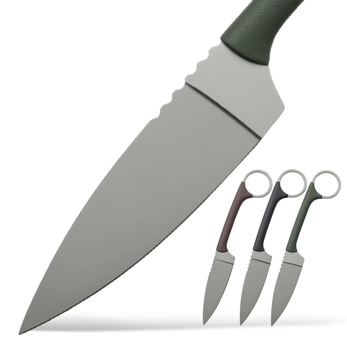 3P Tragbares Obstmesser mit Messerhülle, einteiliger Kiel, leichtes, scharfes Messer, Obst- und Melonenschneider, Edelstahl-Obstmesser – Detail 1