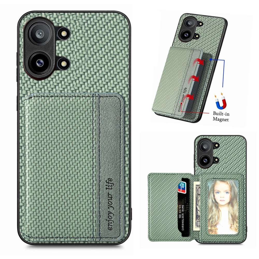 RFID Leather Magnetic Card Holder Phone Case - Premium Back Cover and Bumper