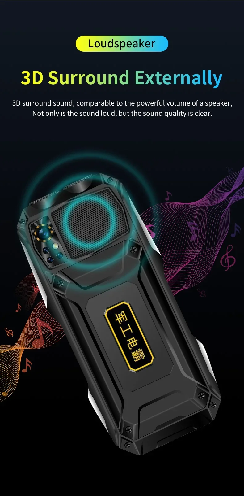 YEEMI Q9 GSM 4G Rugged Network Mobile Phone 2 SIM Cards Rugged Bar Cellphone 3.5Inch HD Display Big Battery Loud Voice Celulares