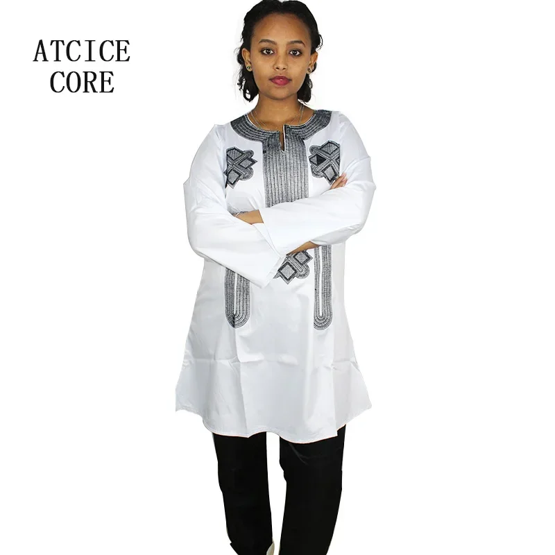 African Dress For Woman Soft Material Embroidery Inelastic Top With Pants women two piece set african dress