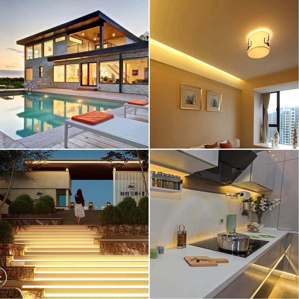 24V 태양광 COB LED 스트립 조명 IP68 방수 320Led/M 유연한 접착 테이프 원격 조광 가능 1.3W/2.8W/6W/13W 태양광 패널 포함