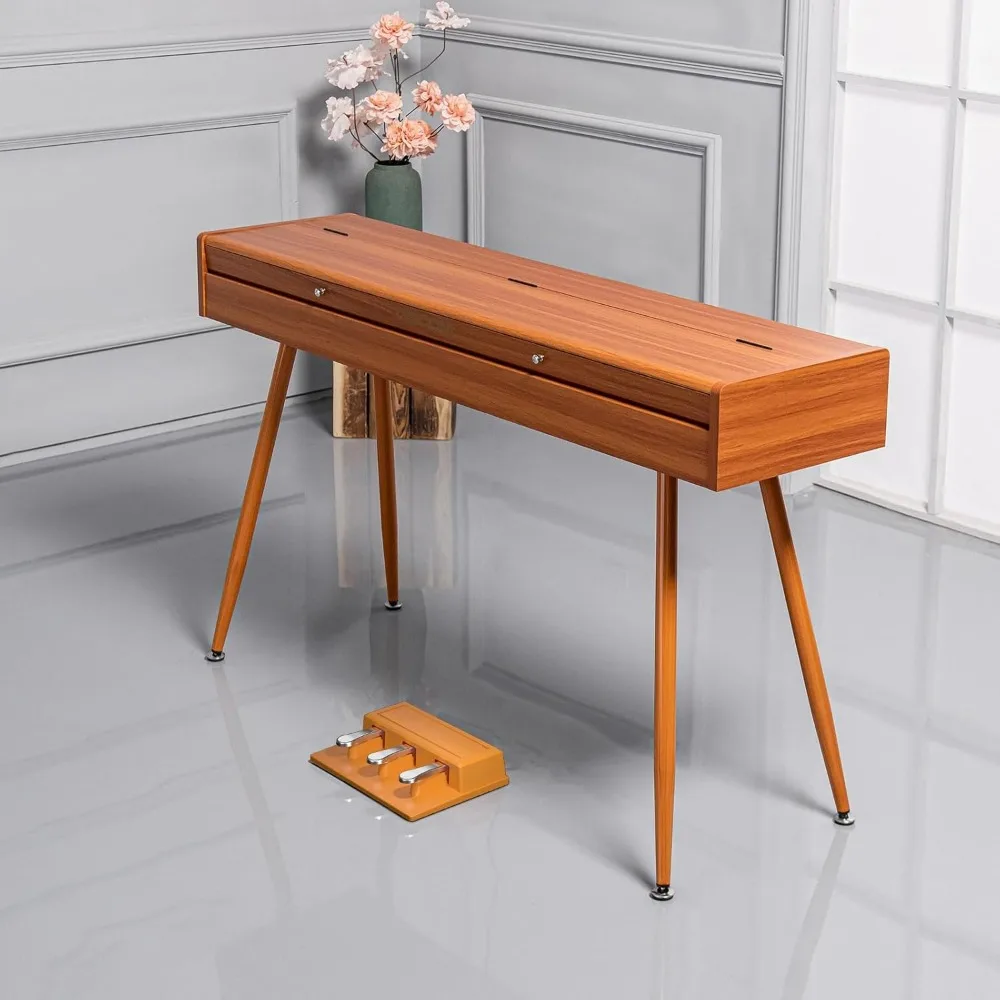 88 Key Weighted Digital Piano-Wooden Desk Electric Piano Transforms Between Desk and Vanity- Progressive Hammer-Action Keyboard,