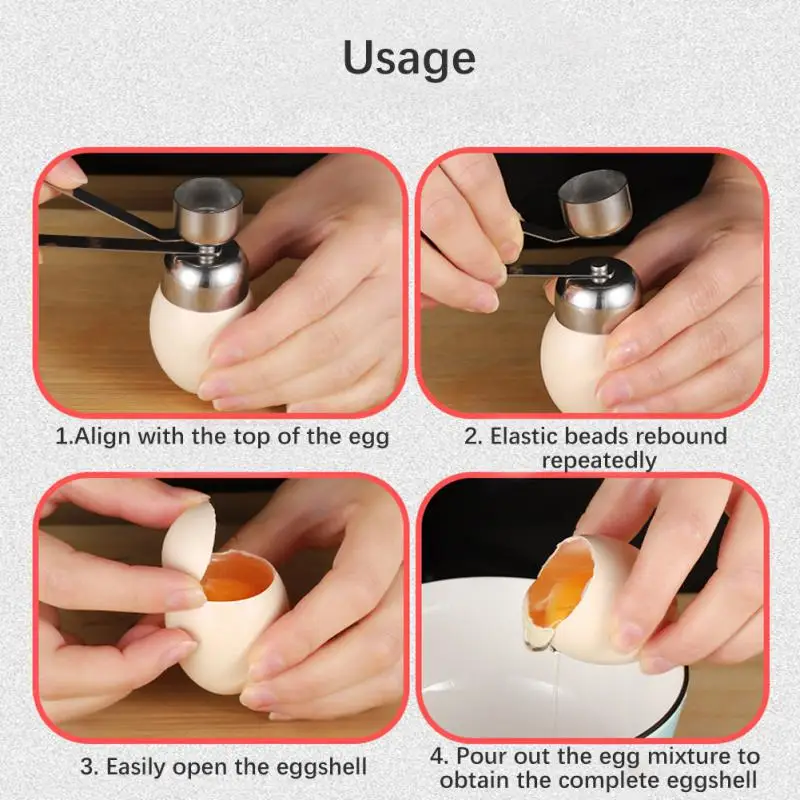 304 Stainless Steel Egg Scissors Eggshell Opener Double Head Metal Boiled Egg Creative Gadgets Kitchen Cooking Accessories Tools egg shell opener egg opener egg shell scissors