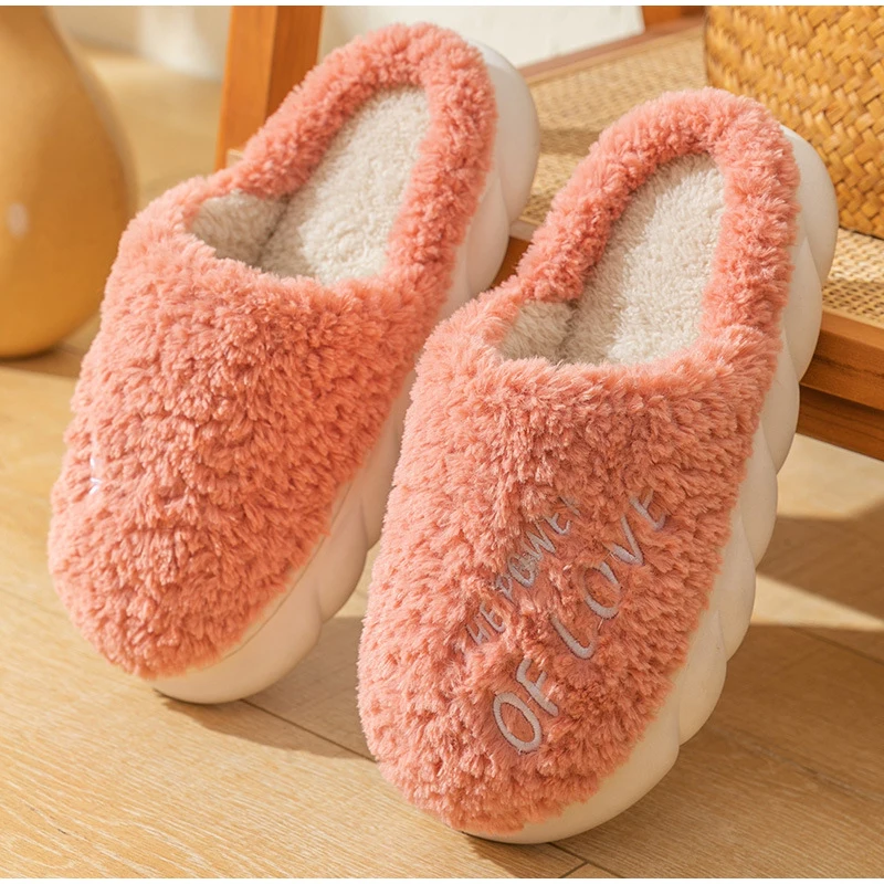 Vanessas women slippers furry warm waterproof platform flat bottom non-slip slippers