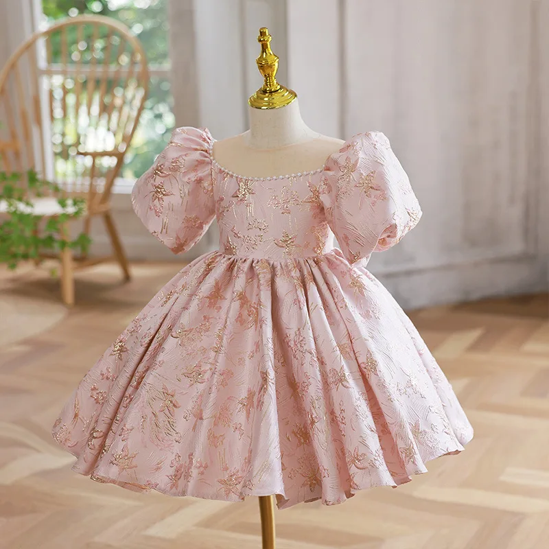 

High-End Flower Girl Dresses Kids Turkish Ball Gowns Vintage Spanish Children Birthday Party Dress for Easter Eid Baby Baptism