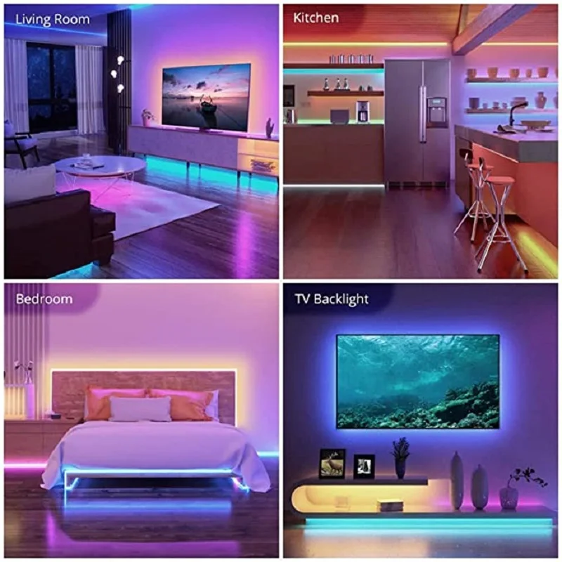 LED Strip Light Color USB RGB Tpae Bluetooth LED Strip Bedroom Decoration 5050 5m 10m 15m 20m 30m TV LED Backlight For Christmas 6