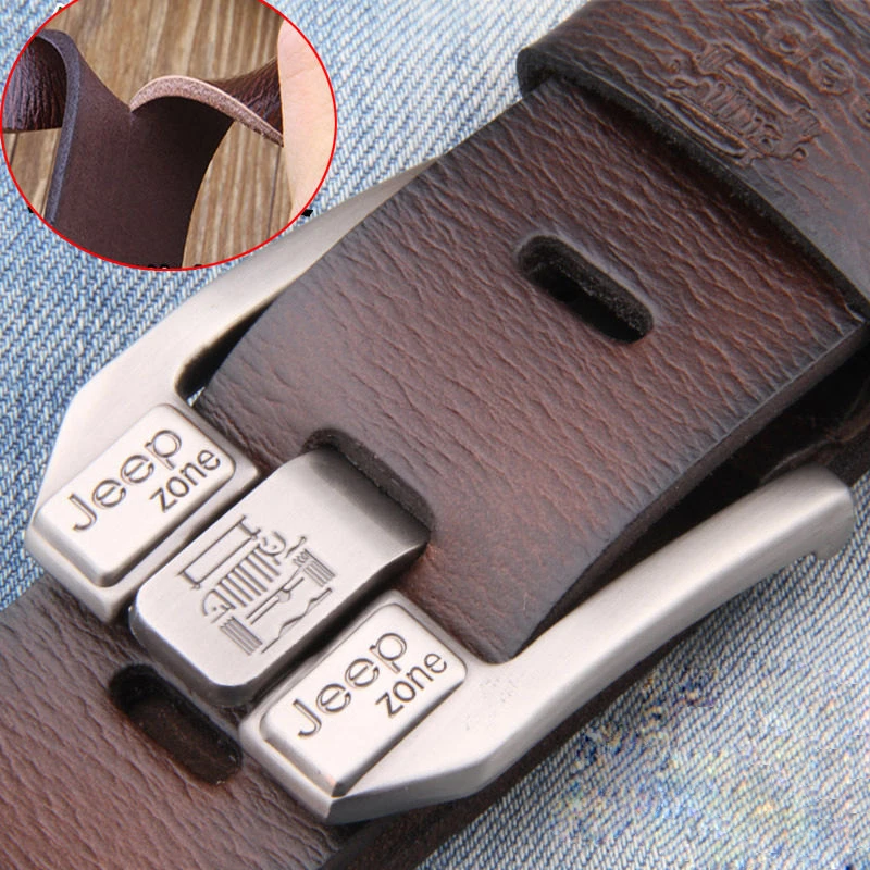 Genuine High Quality Leather Belt Men Luxury Vintage Metal Pin Buckle Design Belts Brand Strap for Jeans Designer Strap holeless belt