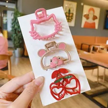 

New Women Girls Alloy Hair Clips Cute Animal Hollow Hairpin Geometric Gold Sweet Headband Hair Clips Fashion Hair Accessories