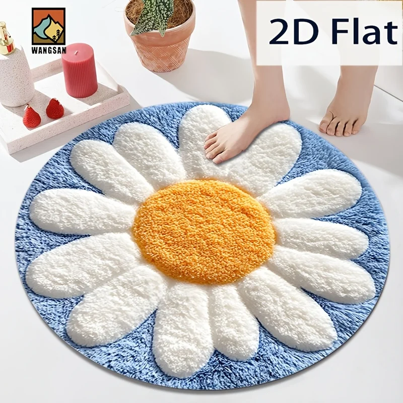 Tapis Margueritte Rond Pelucheux | Déco Salle de Bain & Chambre