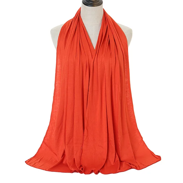 Écharpe Hijab en Jersey de coton Modal de qualité supérieure, châle musulman Long, Turban doux uni, bandeau pour femmes, bandeau africain 170x60cm