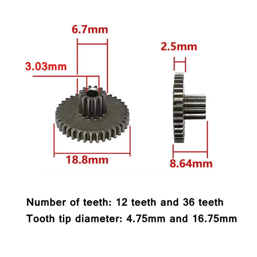 0.5M Metal Gear Single/Double Gear 18/24/36/42/50 Teeth 3/4/6mm DIY Model Tool Parts