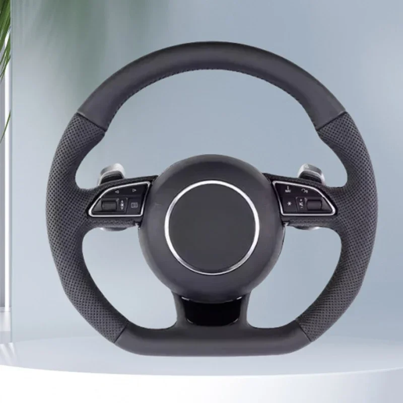 아우디 RS3 RS4 RS5 RS6 RS7 S3 S4 S5 2012-2016 자동차 액세서리 스포츠 스티어링 휠용 스웨이드 가죽 스티어링 휠