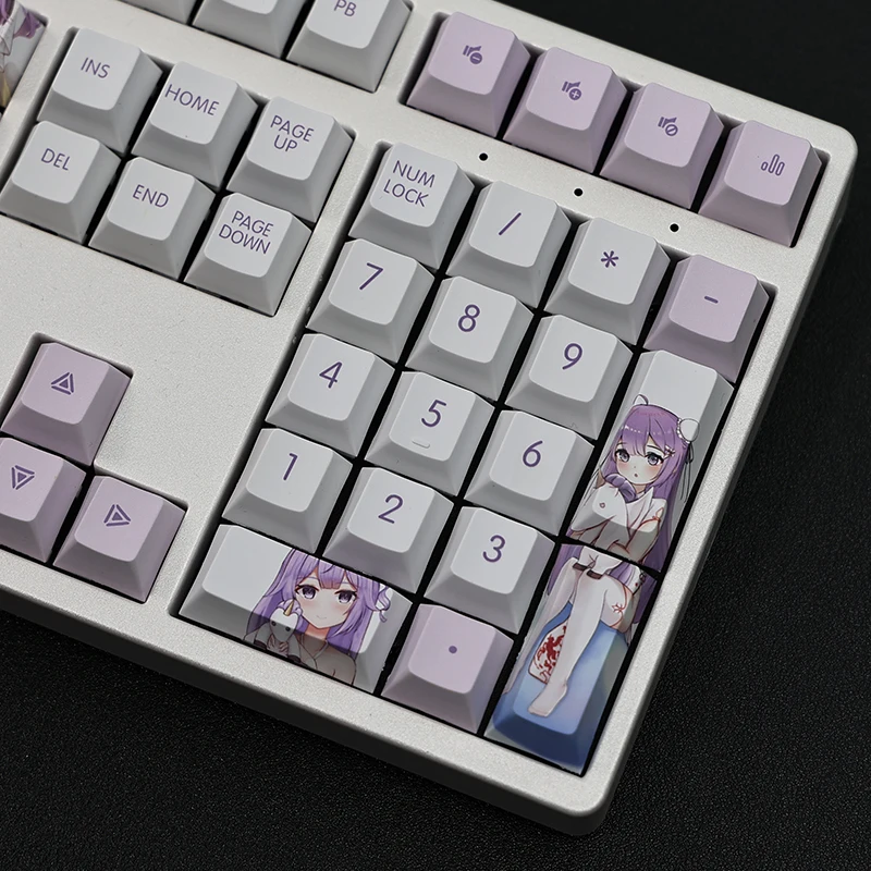 Teclas Azur Lane Hms Unicórnio Keycap Pbt Lados Tintura Subbed Keycaps dos Desenhos Animados Anime Gaming Key Caps para Ansi 61 87 104 108 Layout 108 - Imagem 6