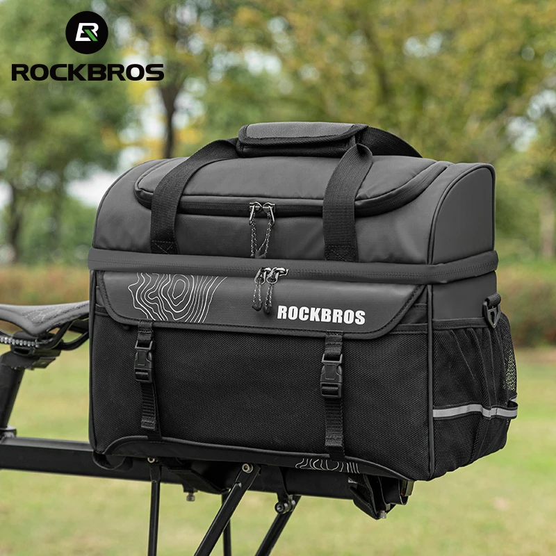 

ROCKBROS Bicycle Saddle Bag Waterproof Trunk Bag Luggage Carrier 11L Bike Bags Insulated Meal Bag Camping Picnic Shoulder Bag