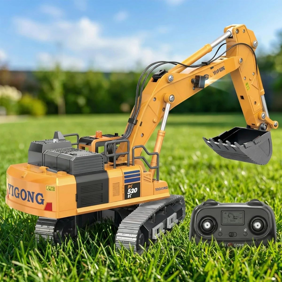 Excavatrice RC 1/50 Métal 2.4GHz - Pelle Mécanique Télécommandée YG520