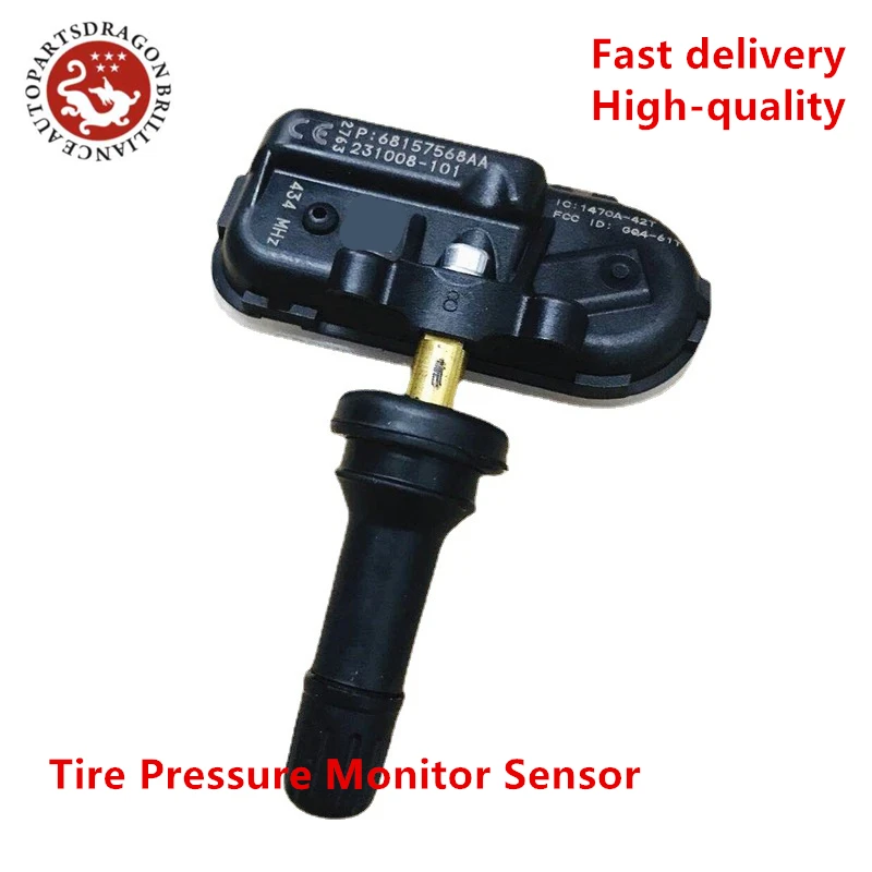 Sensor do carro 433 mhz 68157568aa 68239720aa, 68157568 tpms monitor de pressão dos pneus sensor